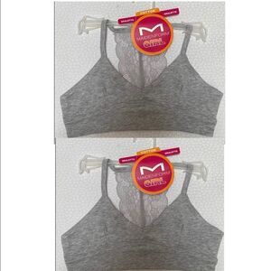MAIDENFORM Girls COTTON BRALETTE.  2 Medium Heather Grey.